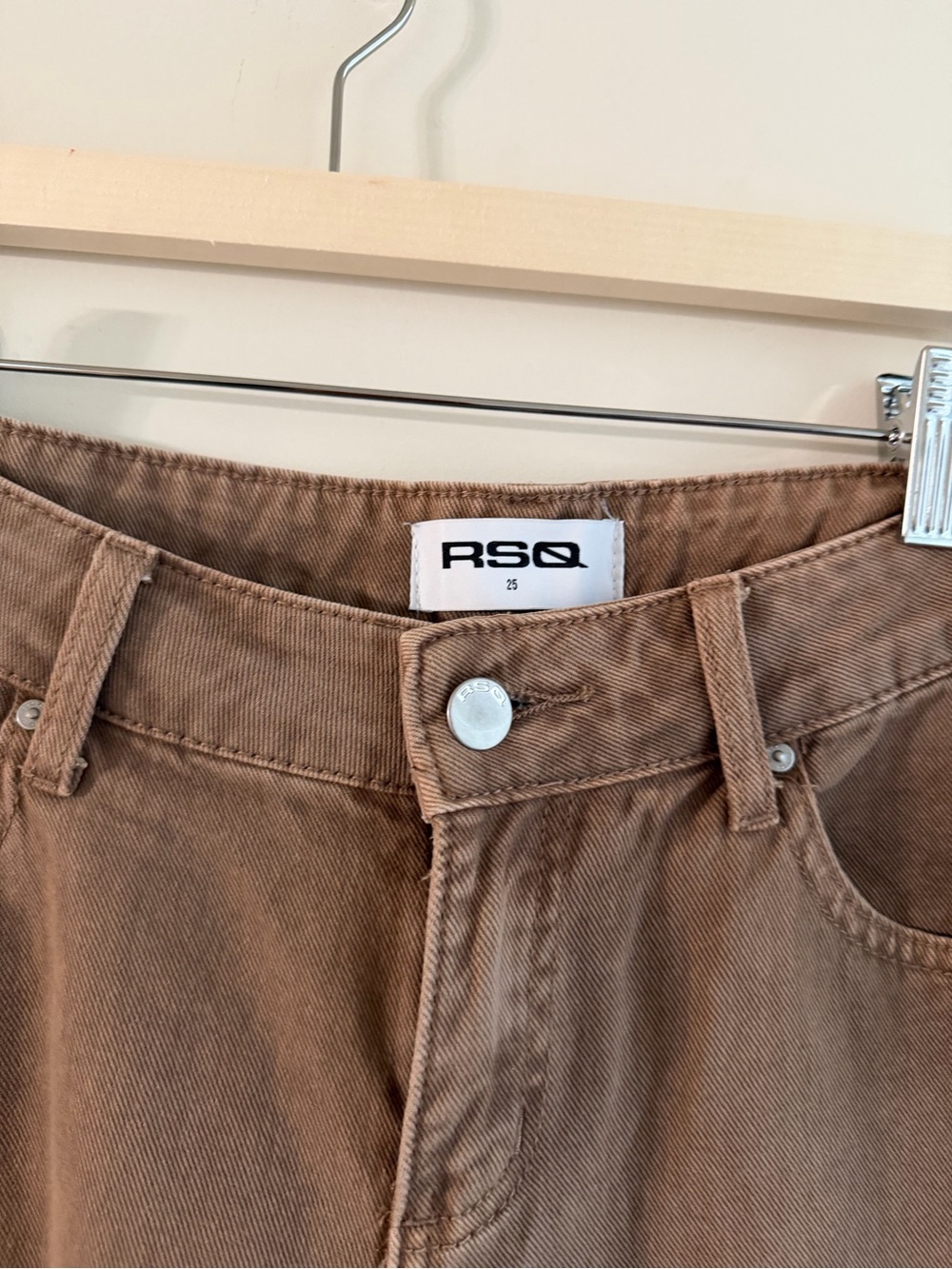 RSQ Women's Tan Wide Leg Jeans
